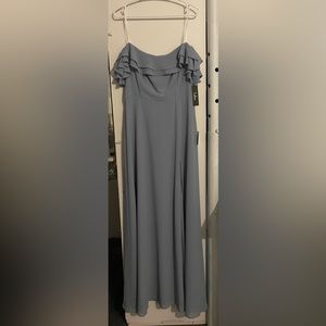 Lulus bridesmaids dress in steel blue, never worn NWT